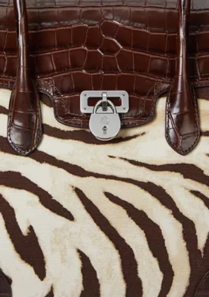 Zebra Print Canvas Large Tanner Satchel