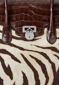 Zebra Print Canvas Large Tanner Satchel