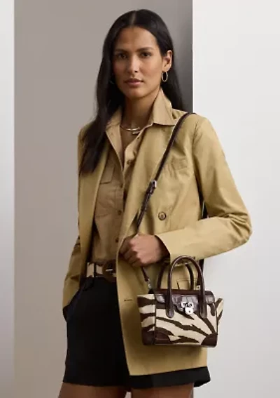 Zebra Print Canvas Small Tanner Satchel