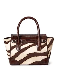 Zebra Print Canvas Small Tanner Satchel