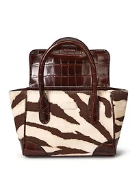 Zebra Print Canvas Small Tanner Satchel