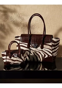 Zebra Print Canvas Small Tanner Satchel
