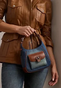 Washed Denim Small Tanner Shoulder Bag