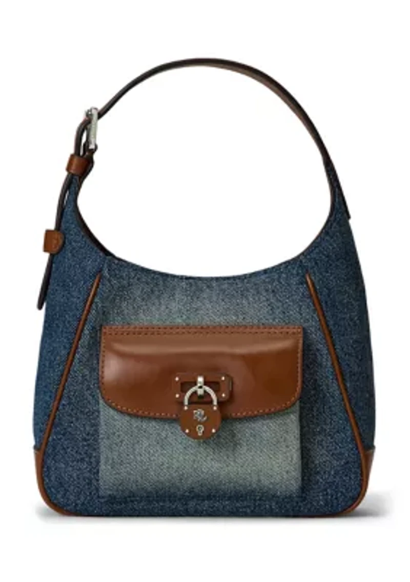 Washed Denim Small Tanner Shoulder Bag