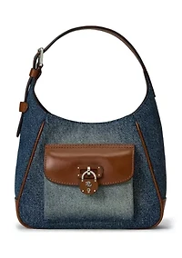 Washed Denim Small Tanner Shoulder Bag
