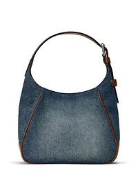 Washed Denim Small Tanner Shoulder Bag