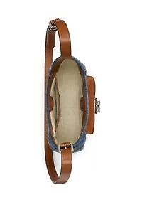 Washed Denim Small Tanner Shoulder Bag