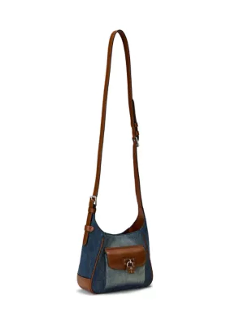 Washed Denim Small Tanner Shoulder Bag