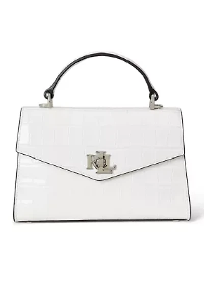 Crocodile Embossed Small Farrah Satchel