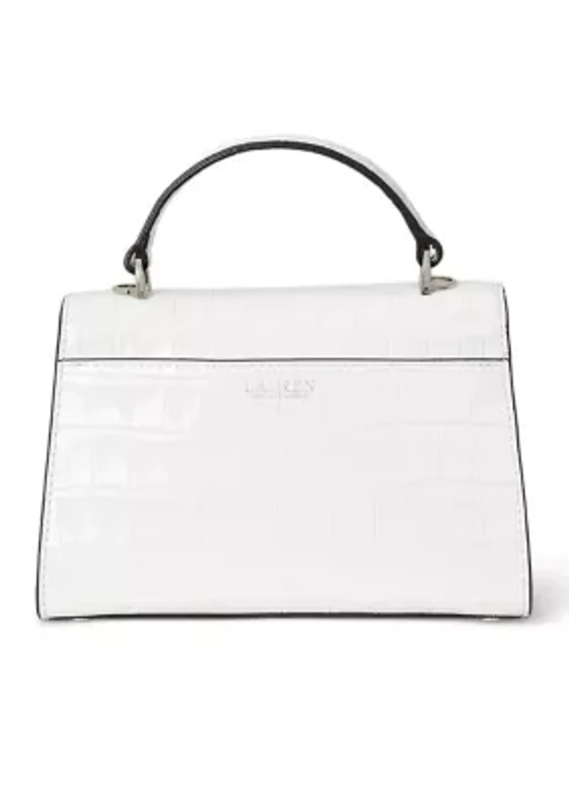 Crocodile Embossed Small Farrah Satchel