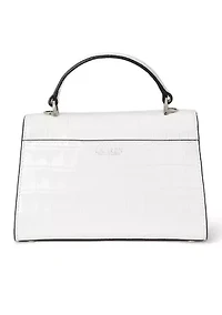 Crocodile Embossed Small Farrah Satchel