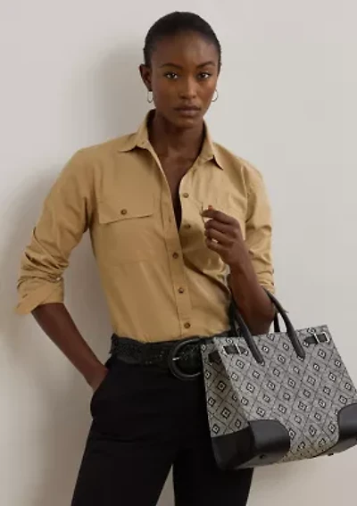 Woven Straw Medium Devyn Tote Bag
