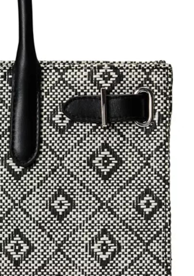 Woven Straw Medium Devyn Tote Bag