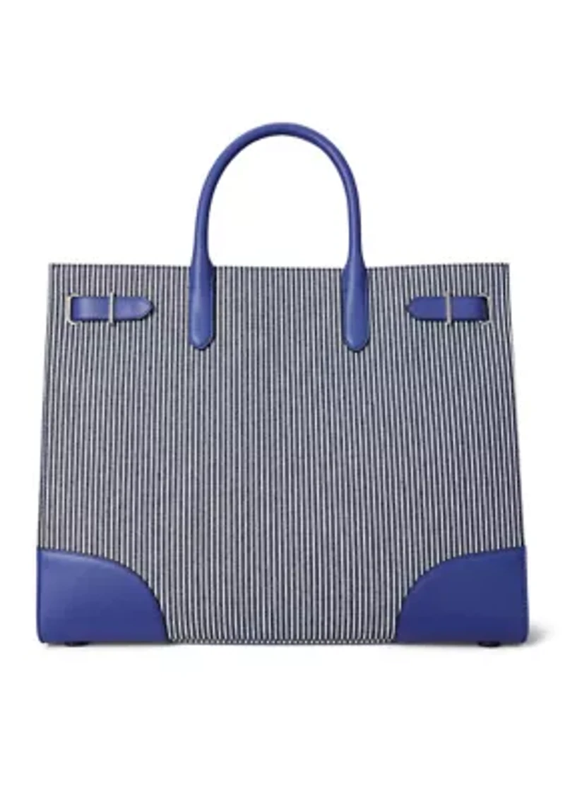 Striped Canvas Large Devyn Tote Bag