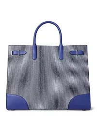 Striped Canvas Large Devyn Tote Bag