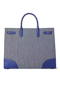 Striped Canvas Large Devyn Tote Bag