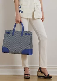 Striped Canvas Large Devyn Tote Bag