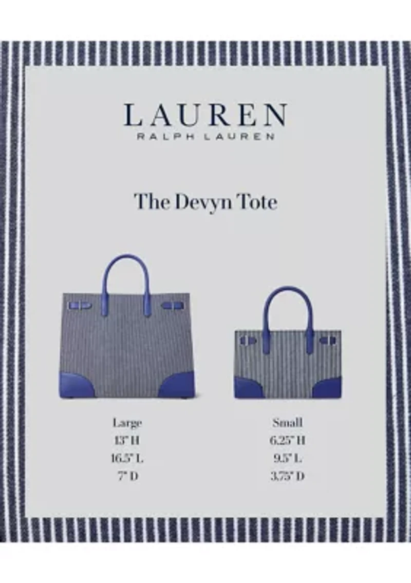 Striped Canvas Large Devyn Tote Bag