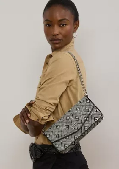 Geo-Motif Woven Straw Medium Sawyer Bag