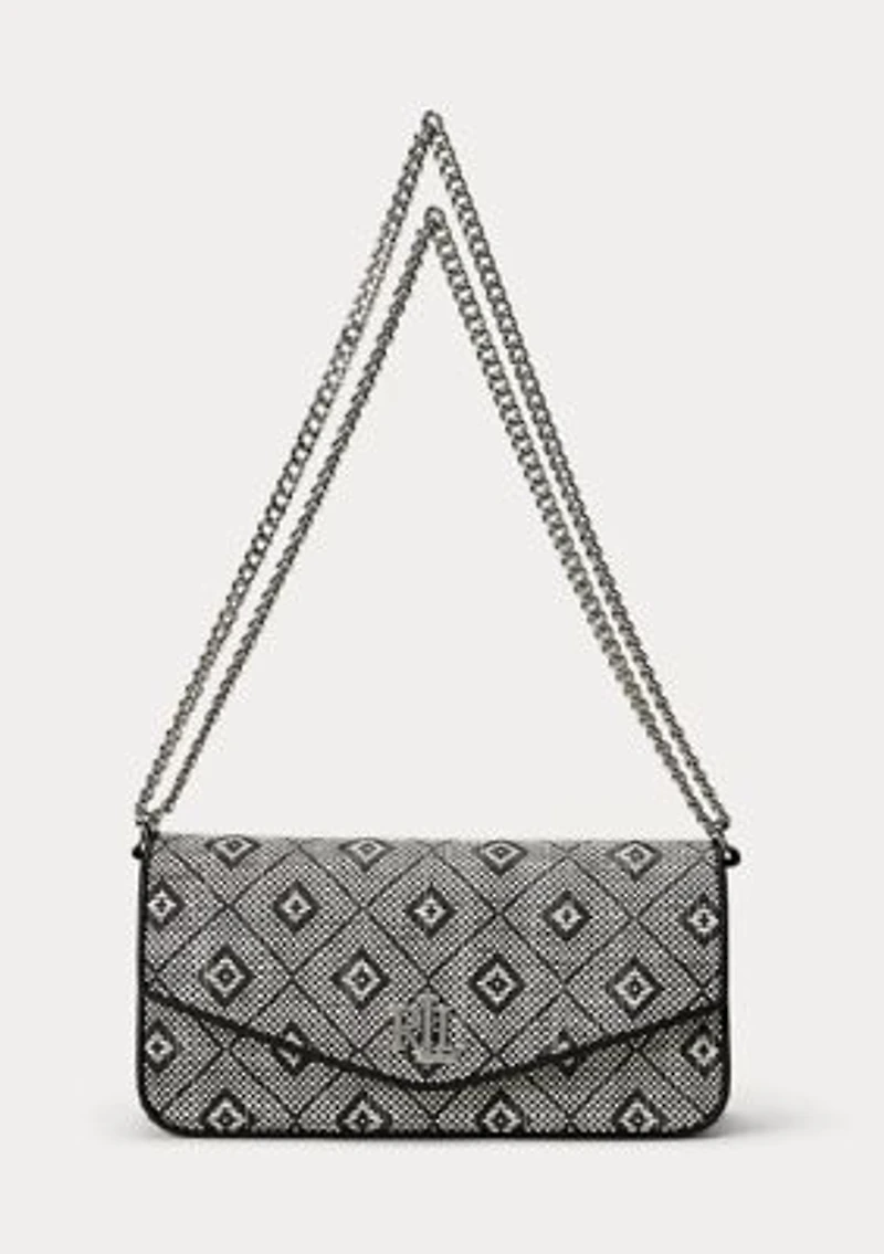 Geo-Motif Woven Straw Medium Sawyer Bag