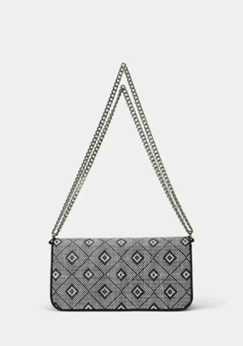 Geo-Motif Woven Straw Medium Sawyer Bag