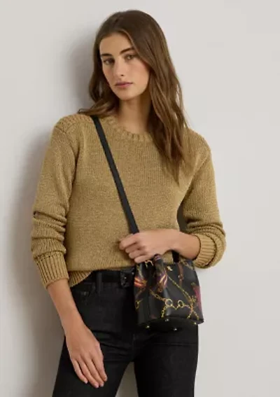 Belting-Print Small Reese Bucket Bag