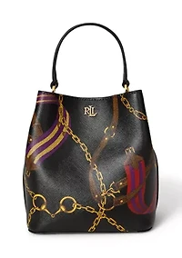 Belting-Print Small Reese Bucket Bag