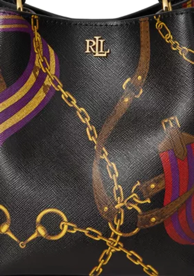 Belting-Print Small Reese Bucket Bag