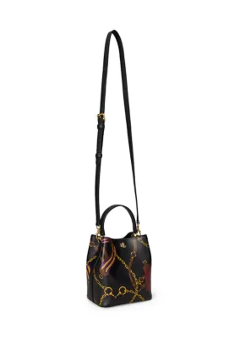 Belting-Print Small Reese Bucket Bag