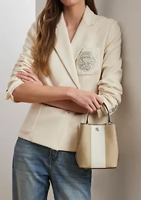 Two-Tone Leather Small Reese Bucket Bag
