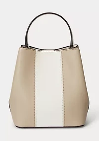 Two-Tone Leather Small Reese Bucket Bag