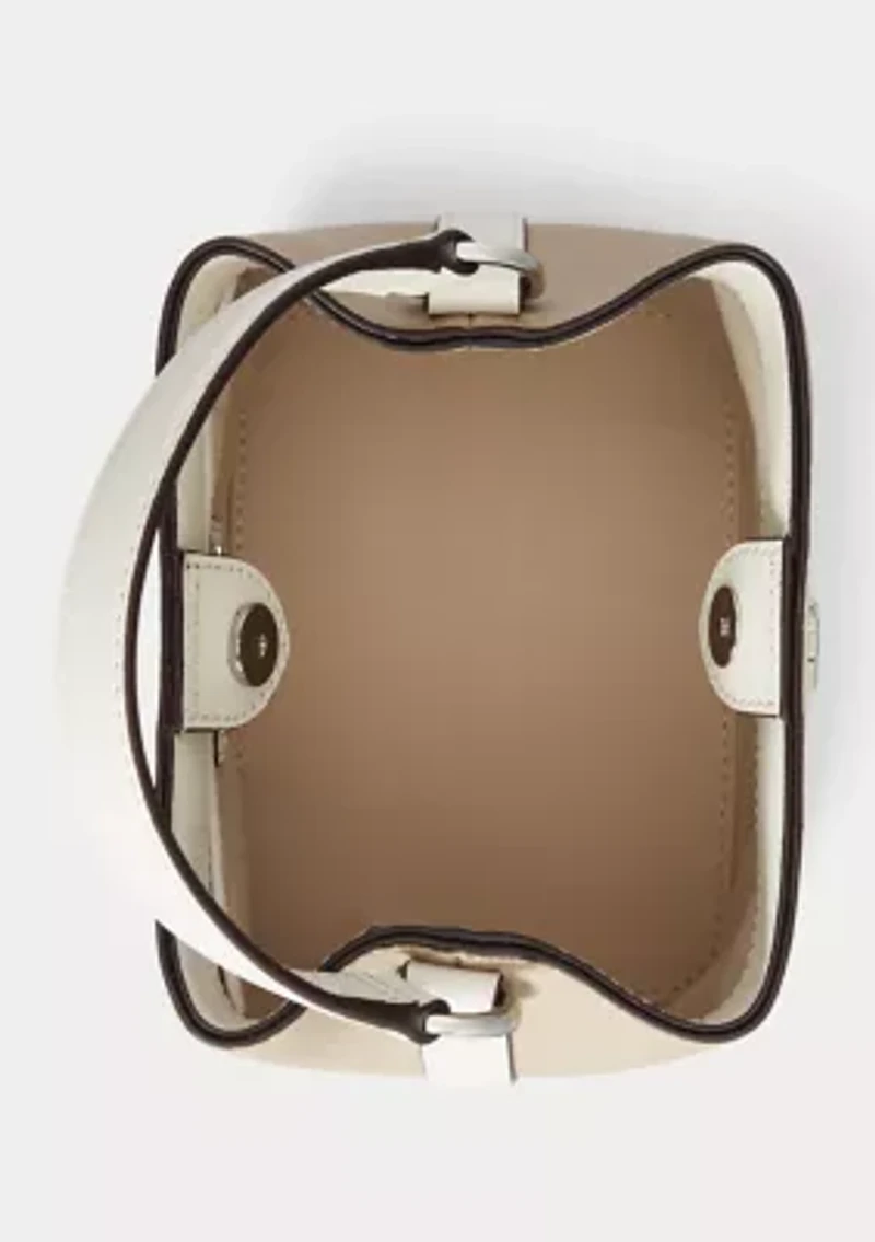 Two-Tone Leather Small Reese Bucket Bag