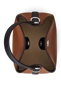 Two-Tone Leather Small Reese Bucket Bag