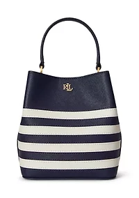 Two-Tone Leather Small Reese Bucket Bag