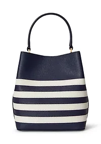 Two-Tone Leather Small Reese Bucket Bag