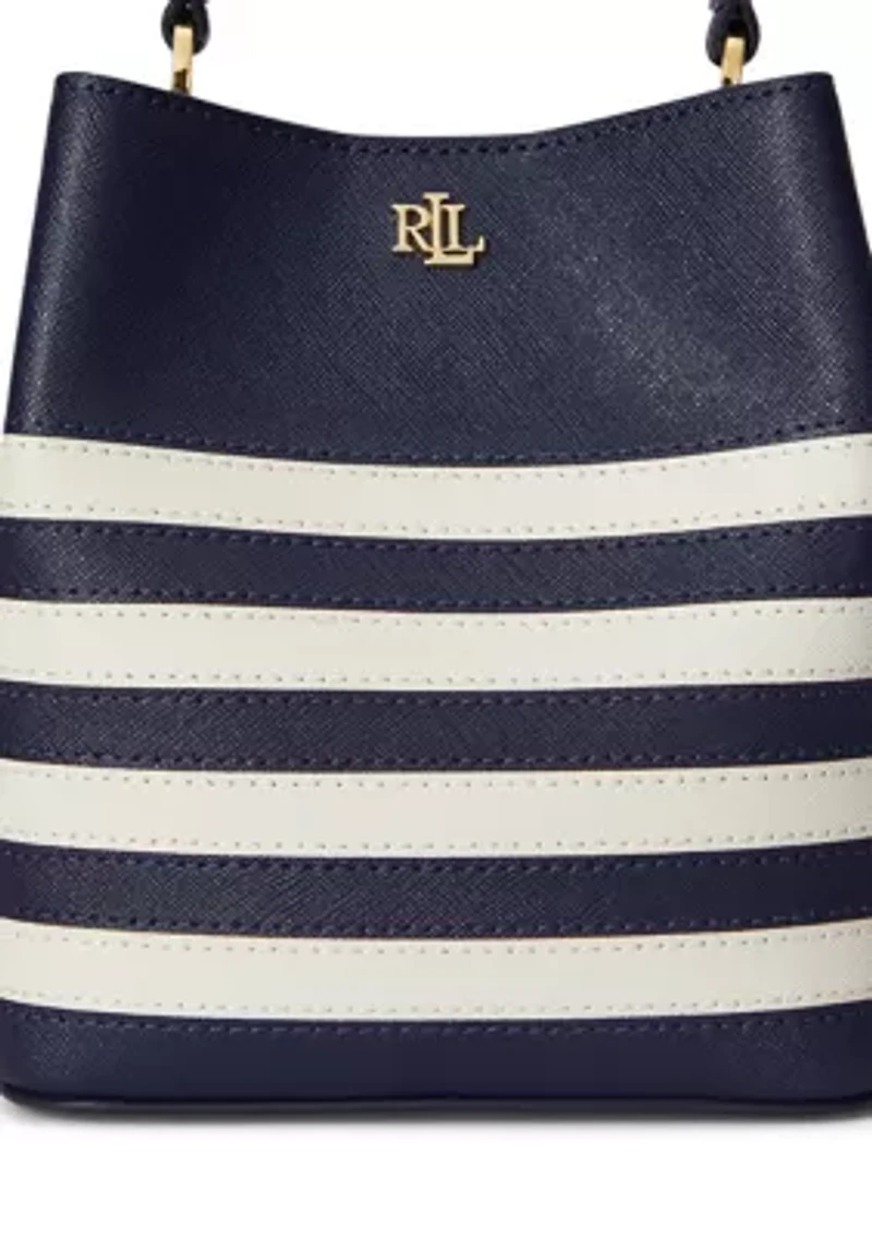 Two-Tone Leather Small Reese Bucket Bag