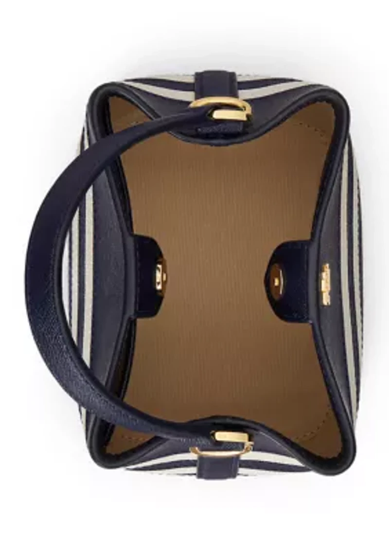 Two-Tone Leather Small Reese Bucket Bag