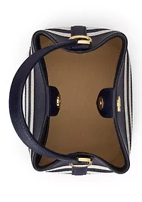 Two-Tone Leather Small Reese Bucket Bag