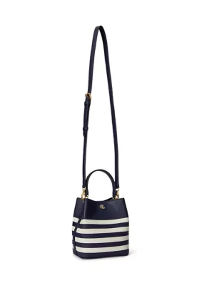 Two-Tone Leather Small Reese Bucket Bag