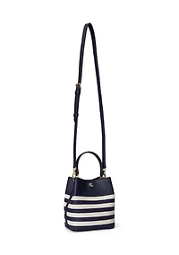 Two-Tone Leather Small Reese Bucket Bag