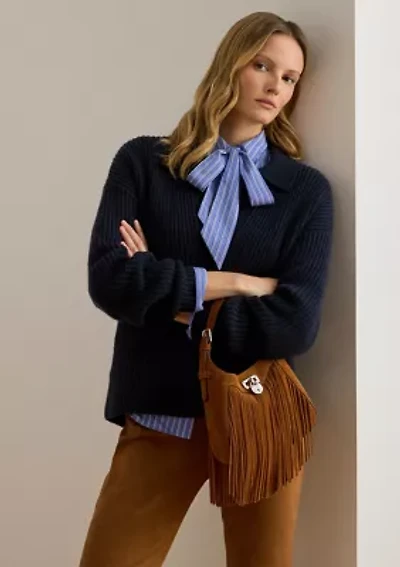 Fringe-Trim Small Tanner Shoulder Bag