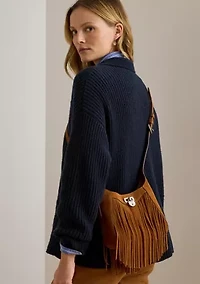 Fringe-Trim Small Tanner Shoulder Bag