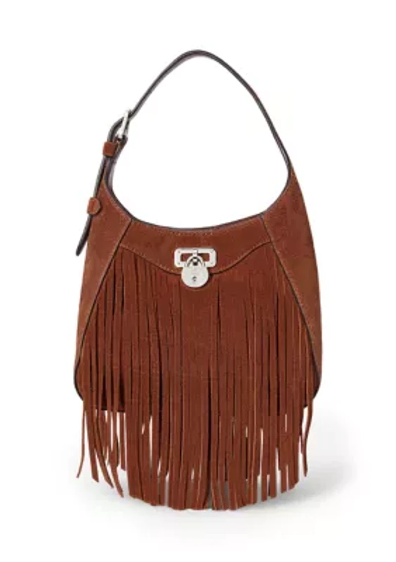 Fringe-Trim Small Tanner Shoulder Bag