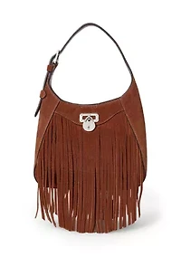 Fringe-Trim Small Tanner Shoulder Bag
