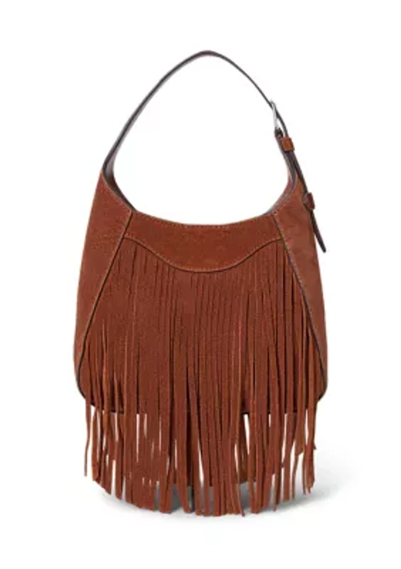 Fringe-Trim Small Tanner Shoulder Bag