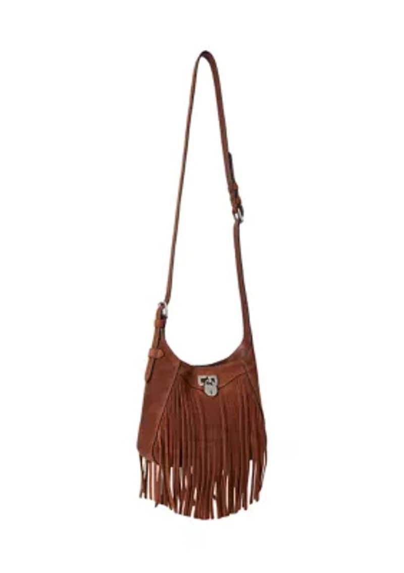 Fringe-Trim Small Tanner Shoulder Bag