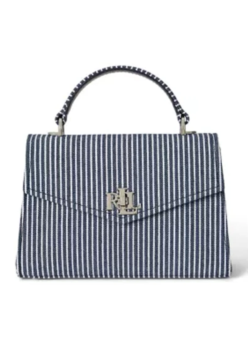 Striped Canvas Small Farrah Satchel