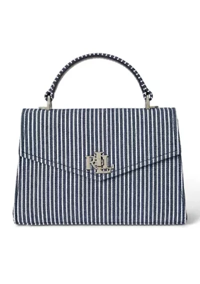 Striped Canvas Small Farrah Satchel