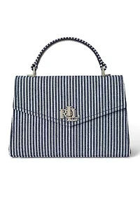 Striped Canvas Small Farrah Satchel
