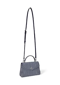 Striped Canvas Small Farrah Satchel